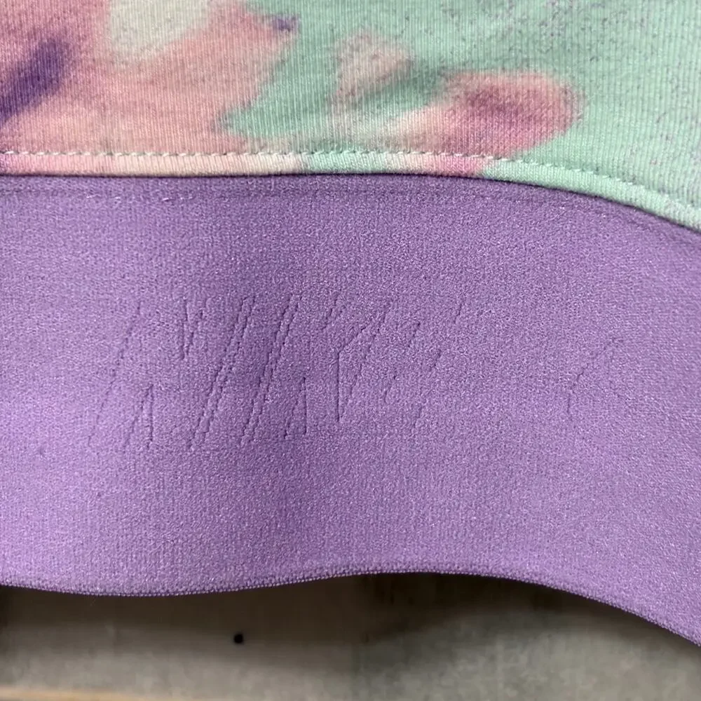 Nike‎ Large Tank Top Floral Fitted Cropped Purple Trim Y2K Boho Festival Summer